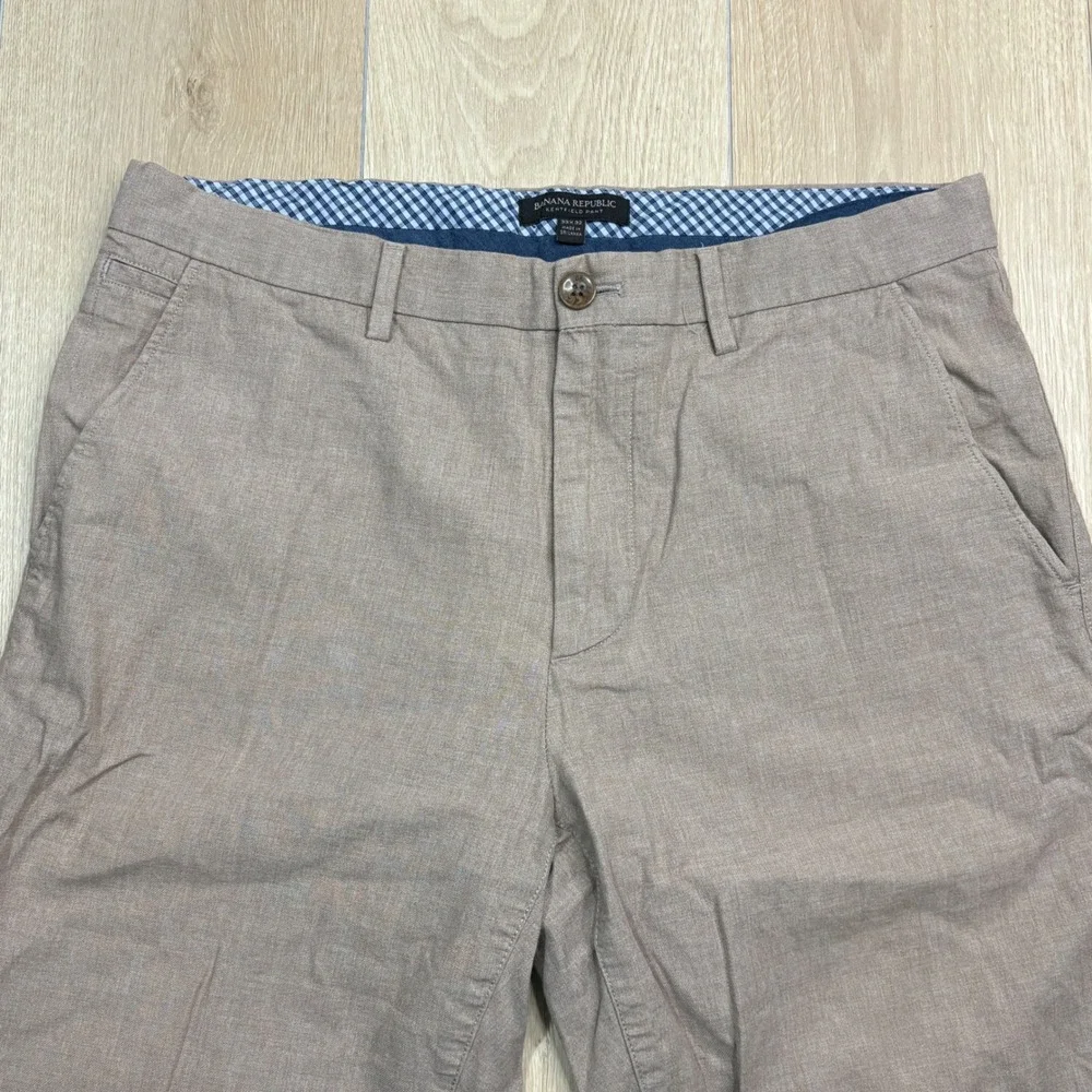 Banana Republic Kentfield Pant Mens 33x32 Tan Brown Cotton Straight Leg Chino